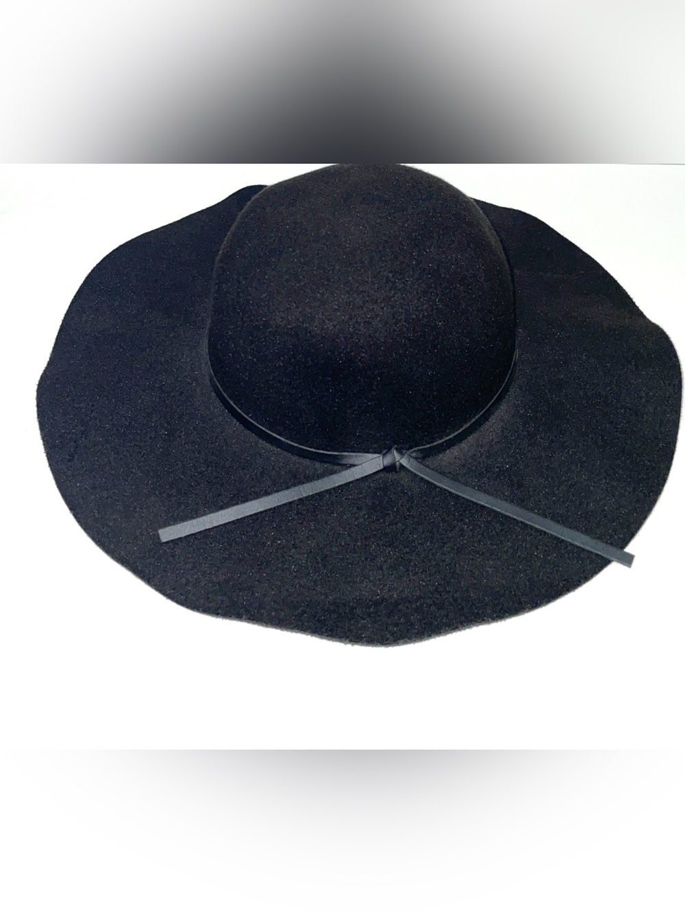 D&Y Black Floppy Wide Brim Sun Hat - Thin Tie Detail - One Size - Picture 8 of 9